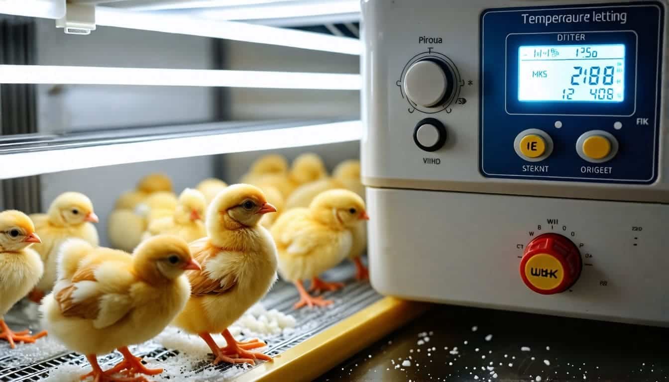 Instellingen voor temperatuur en luchtvochtigheid aanpassen in broedmachine. broedeieren incubator